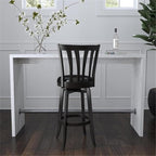 Hillsdale Savana Wood Bar Height Kitchen Stool, 29.5" High, Black