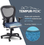 Tempur-Pedic TP9000C Mesh Swivel Task Chair with Tempur Material, Cooling Gel Layer, Adjustable Armrests, and Lumbar Support, Navy