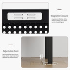 Black Metal Storage Cabinet, Metal Locker Storage Cabinet with Doors and Shelves, 3 Tier Steel Office Storage Cabinet, Metal Sideboard for Home, Office, Kitchen and Coffee Bar