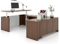 Adjustable Height Executive Standing Desk | Dual Motor Electric Sit-Stand Workstation with 4 Memory Handsetctric Sit-Stand Desk with Lockable Storage (1, U-Shape)