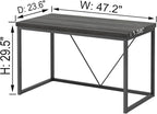 FOLUBAN Home Office Desk, Industrial Vintage Computer Desks, Rustic Wood and Metal Study Writing Table, Simple Work Gaming PC Desk for Bedroom Living Room, Dark Gray 47 Inch