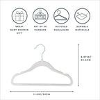 3 Sprouts Velvet Baby Hangers - Non-Slip Hanger for Infant, Toddler, Baby Clothes - Closet Kids Hangers with Slim Design, Nordic Colors, Pack of 30 - Gray