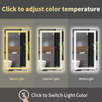 44 x 32 Inch LED Bathroom Mirror, Front Light and Backlit Lighted Vanity Mirror, Anti-Fog, Dimmable Memory, Shatterproof, Wall-Mounted