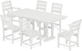 POLYWOOD Lakeside 7-Piece Outdoor Dining Set, Recycled Plastic Patio Furniture Table and Chairs, All-Weather, White