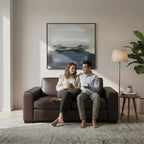 Naomi Home Freya Oversized Genuine Leather Loveseat Sofa - Ultimate Comfort - Modern Small Couch - Mid-Century Living Room Couch, Eco-Friendly Corner Loveseat, Reversible Cushions, Espresso