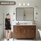 ANDY STAR Black Bathroom Mirror, 30x40 Inch Rounded Rectangle Mirror for Bathroom, Modern Tube Matte Black Framed Rectangular Mirrors for Vanity, Explosion-Proof Film, Wall Mount Horizontal/Vertical