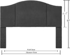 24KF Middle Century Upholstered Foldable Queen Headboard, Modern Boucle Teddy Fabric Headboard Queen/Full 6033-Q-Dark Gray