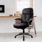CLATINA Big and Tall Executive Office Chair, Extra Wide Seat, 500 LBS Capacity Heavy Duty Ergonomic Cloth Desk Chair with Wheels and Padded Armrests, High Back Fabric Computer Task Chair, Black