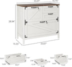 Lateral File Cabinet with 4 Drawers, Farmhouse File Cabinet for Letter/Legal/A4 Size Hanging Files, Large Wood File Storage Cabinets Printer Stand for Home Office Cabinets, White with Lock