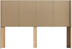 KEIKI Wooden King Size Headboard Only, 80.2" Wide Farmhouse Headboards with Wall Mounted Fluted Panel & Wingback for Bedroom, Oak