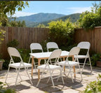Folding Chairs 50 Pack with Padded Cushion and Back, White Portable Heavy Duty Metal Frame Commercial Seat with 330-LBS Capacity for Indoor Outdoor Office Party Events Kitchen Wedding