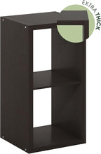 Furinno CUBICLE Book Shelf, 2-Cube Thick Frame Bookshelf, Horizontally & Vertically Reversible Bookcase with Open Back, 14.6 x 15.9 x 30, for Living Room, Bedroom, Home Office, Black Dark Oak