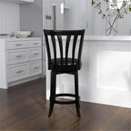 Hillsdale Savana Wood Kitchen Counter Height Stool, 29.5" High, Black