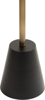Kate and Laurel Tira Elegant Round Side Table, 14 x 24, Brass and Black, Modern Glam Circle End Table for Use as Bedroom Nightstand or Living Room Table Option