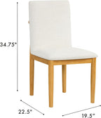 HomePop Modern Upholstered Farmhouse Dining Chairs - Cream White Textured Woven (Set of 2)