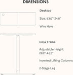 SANODESK Electric Standing Desk 63x24 Inch Height Adjustable Stand Up Desk Home Office Computer Workstation Sit Stand Home Office Desk with Splice Board (Black Frame + Black Top)