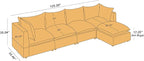 VANOMi Modular Sectional Sofa, 5 Seater Sofa with Reversible Chaise for Living Room, L Shape Sofa