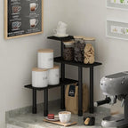 Furinno Turn-N-Tube Kitchen Countertop Organizer, 3-Tier Corner Countertop Organizer Shelf, Corner Shelf, for Kitchen, Pantry, Organizers and Storage, Espresso