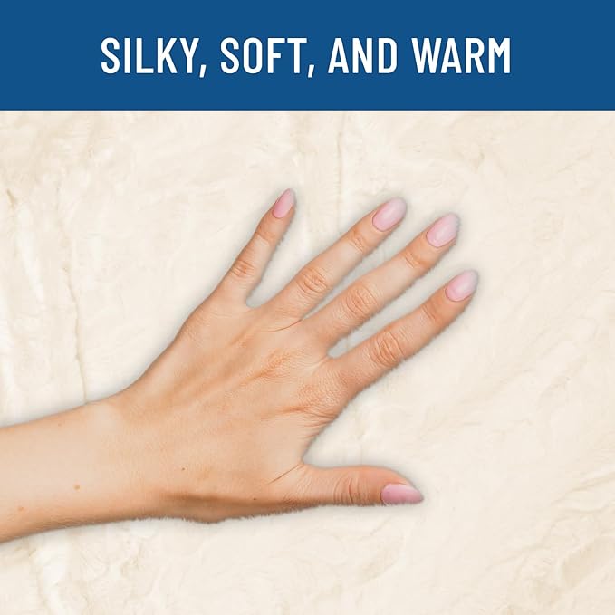Everlasting Comfort Soft & Comfortable Ivory Faux Fur Throw Blanket for Couch - (50"x65") Minky & Fluffy Fall Blankets & Throws, Plush Fuzzy Cover for Bed, Sofa & Living Room - Cozy Home Decor