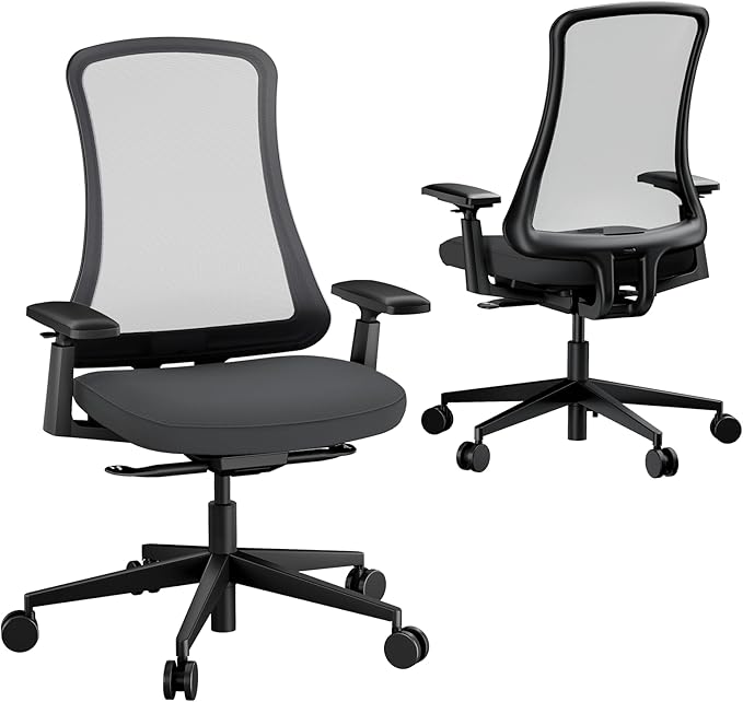 ProtoArc Ergonomic Office Chair - Flexer Computer Chair, Foam Cushion Sliding Seat, Breathable Mesh from Wintex, 125° Reclining Swivel Desk Chairs for Home, Office & Study - Black