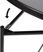Kate and Laurel Ulani Modern Nesting Coffee Table, Set of 2, Black, Sophisticated Coffee Table Set for Storage and Display