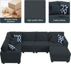 Legend Vansen Modular Sectional Sofa L Shaped Couch with Ottoman Modern Reversible Corner Sectional Couch for Living Room