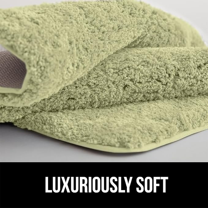 GORILLA GRIP Bathroom Rugs, 60x24, Ultra Soft Absorbent Mat, Thick Plush Bath Rug, Machine Washable, Microfiber Quick Dry, Mats for Shower, Bathtub and Floor, Home Decor Accessories, Sage