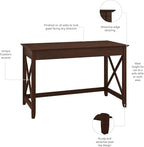 Bush Furniture Key West Writing Desk for Home Office in Bing Cherry 48W Small Modern Farmhouse Table