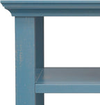SIMPLIHOME Acadian 14-inch Wide Solid Wood Narrow End Table in Distressed Coastal Blue, Transitional-Style Side Table for Living Room, Bedroom, or Family Room with 2 Open Shelves