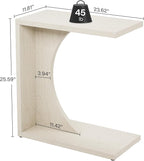 Tribesigns C-Shaped End Table for Couch, Sofa Side Table, C Table for Small Space, Living Room, Bedroom (1, Beige)