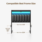 Rolanstar Headboard for Twin Size Bed with Storage, 60,000 DIY Color of LED Light, Head Board with USB & Type C Port, Height Adjustable, Black Upholstered Cabeceras de Cama Comfortable Modern, Leather