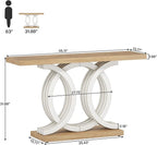 Tribesigns 55 in Console Table with Geometric Base, Modern Hallway Table, Wooden Entryway Table, Foyer Sofa Table, Unique Long Accent Table for Decoration and Organization (White) Brand