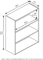 Furinno PASIR Book Shelf, 3-Tier Bookshelf, Storage Shelves Bookcase, 9.7 x 23.7 x 31.5, for Living Room, Bedroom, Home Office, Amber Pine