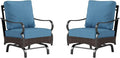 Sophia & William Extra Large Outdoor Patio Motion Sofa Chairs Set 2 PCS Heavy-Duty Metal Porch Furniture with High Back & Deep Seating Area, 5.5" Thicken Cushions for Deck, Lawn, Outside (Navy)