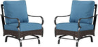 Sophia & William Extra Large Outdoor Patio Motion Sofa Chairs Set 2 PCS Heavy-Duty Metal Porch Furniture with High Back & Deep Seating Area, 5.5" Thicken Cushions for Deck, Lawn, Outside (Navy)