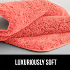 GORILLA GRIP Bathroom Rugs, 36x24, Ultra Soft Absorbent Mat, Thick Plush Bath Rug, Machine Washable, Microfiber Quick Dry, Mats for Shower, Bathtub and Floor, Home Decor Accessories, Coral