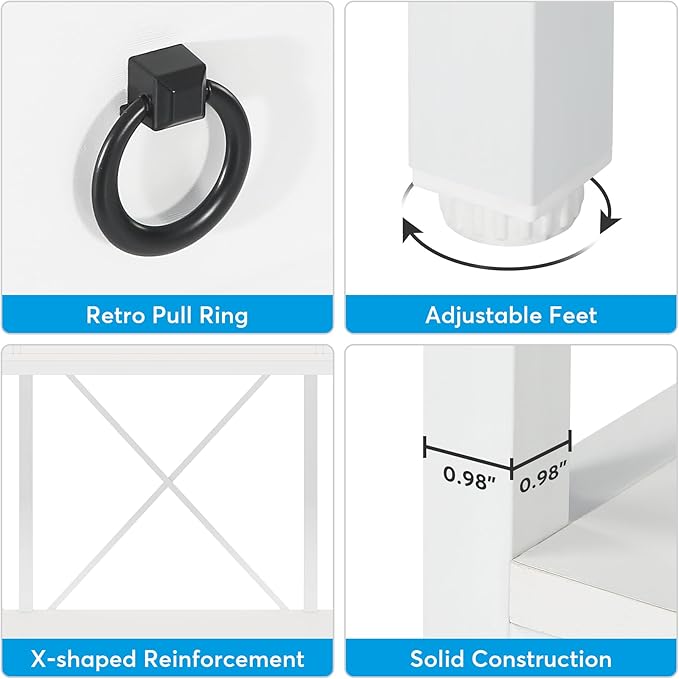 Tribesigns 70.8" Console Table with 3 Drawers, Farmhouse Entryway Table with Storage Shelf, Narrow Long Sofa Foyer Table for Entryway, Hallway (White/Brown)