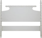 OSP Home Furnishings Spindle Design Cottage Style Headboard, 63.5 x 58.75 inches, Sandcastle Antique White Finish, Queen Size