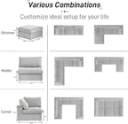 WJShome 80.3" Cloud Modular Sectional Sofa with Thick Cushion, Wide LoveSofa Minimalist Sofa Couch,Deep Seat Couches for Living Room Sofa Sets(Light Grey, LoveSeat)