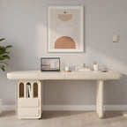 71 Inch White Writing Desk with Storage, Modern Computer Desk with 4 Drawers for Study, Wooden Executive Desk for Home Office