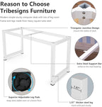 Tribesigns Computer Desk, 55 inch Large Office Desk Computer Table Study Writing Desk for Home Office, White + White Leg