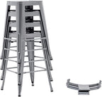 HAOBO Home 26" Low Back Metal Counter Stool Height Bar Stools [Set of 4] Barstools, Silver