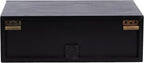 Kate and Laurel Ori Transitional Cane Rattan Floating Side Table with Pull-Out Storage Drawer, 18x13x6, Black