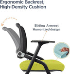 4 Pack Foldable Office Chairs with Wheels, Mesh Back, Arms and Portable - Folding Office Chairs for Conference Room Chair, Office Guest & Reception & Meeting Chair - (Green) 300 lbs.