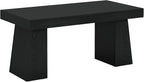 Tribesigns 55" Executive Desk, Wooden Office Desk with Double Pedestal, Modern Simple Computer Writing Table for Home Office, Black