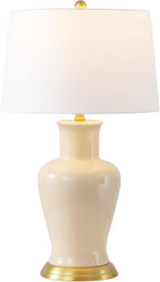 JONATHAN Y JYL4026D Julian 29" Traditional Classic Ceramic Urn LED Table Lamp, Almond for Bedroom, Living Room, Kitchen, Home Office, Kids Room