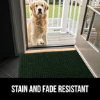 GORILLA GRIP Front Door Mat, 47x35, Indoor Outdoor Ultra Absorbent HydroAbsorb Doormat, Absorbs Up to 6 Cups of Water, Stain and Fade Resistant, Rubber Backing Doormats, Captures Dirt, Green