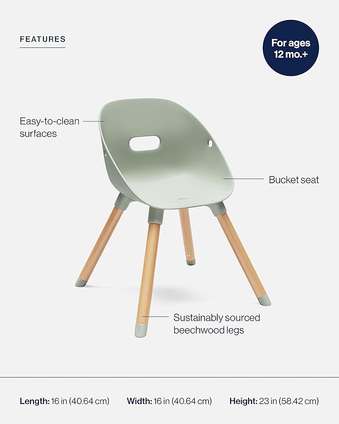 Lalo 2-Pack Play Chairs, Wood & Non-Toxic Plastic Toddler Chairs - Sturdy, Easy to Clean, Up to 200 lb. Weight Capacity, Blueberry