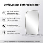 ANDY STAR Brushed Nickel Bathroom Mirror, 32x48 Oblong Mirror with Stainless Steel Metal Frame, Silver Oval Vanity Mirror for Over Sink, Modern Anti Rust Wall Mounted