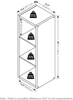 Furinno Cubicle Book Shelf, 3-Cube Thick Frame Bookshelf, Horizontally & Vertically Reversible Bookcase with Open Back, 14.6 x 15.9 x 44, for Living Room, Bedroom, Home Office, White